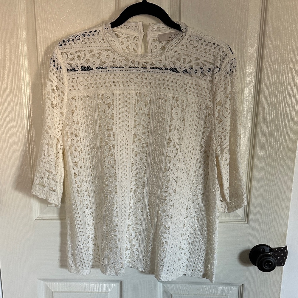 LOFT Ivory Lace Blouse